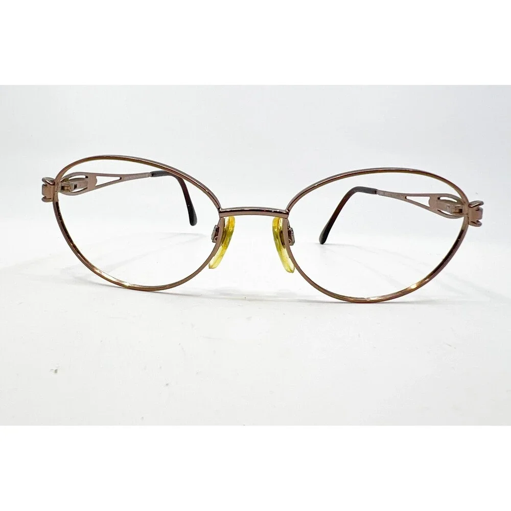 Anne Klein Eyeglasses Women Brown Oval K1010 53-17-130 Italy 53-17-130